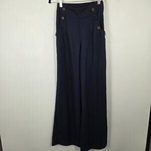 Collectif ModCloth Nautical Sailor Retro High Waisted Wide Leg Stretch SZ XXS